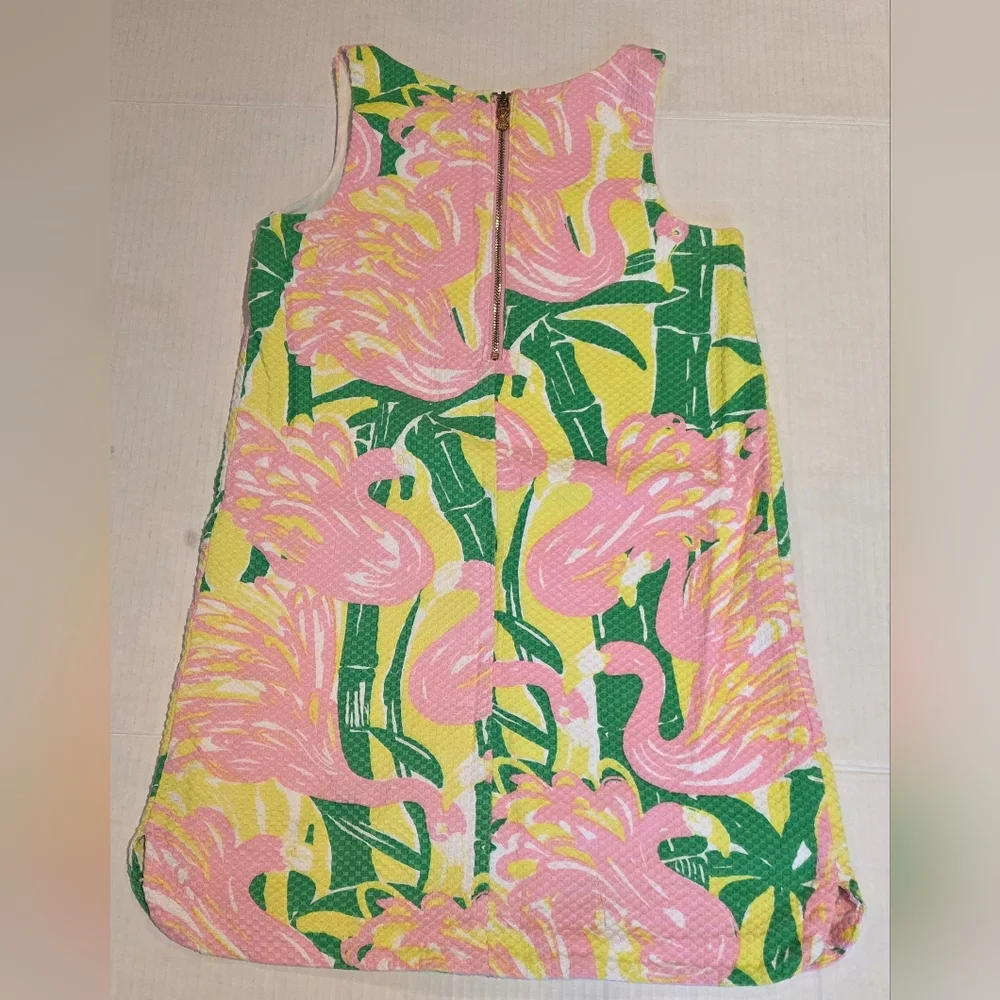 Lilly Pulitzer for Target Flamingo Fan Dance Shift Dress Girls Size 7/8 - Picture 2 of 4